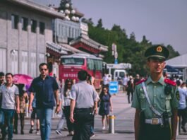 people on street standing