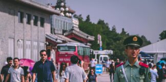 people on street standing