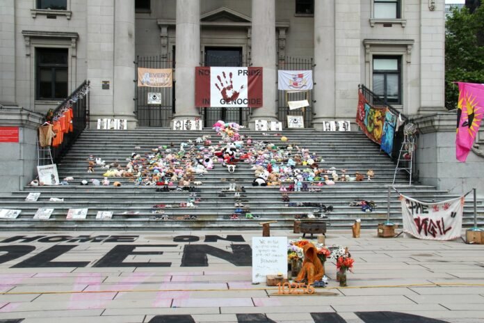 art installation in front of vancouver art gallery