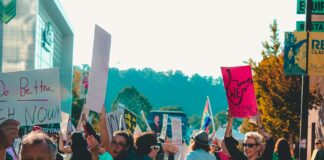 people on a rally